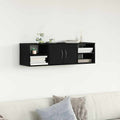Wandregal Schwarz Eichen-Optik 102 x 30 x 29 cm Holzwerkstoff
