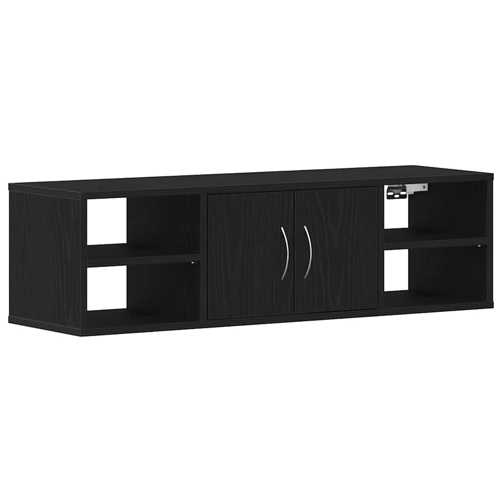 Wandregal Schwarz Eichen-Optik 102 x 30 x 29 cm Holzwerkstoff
