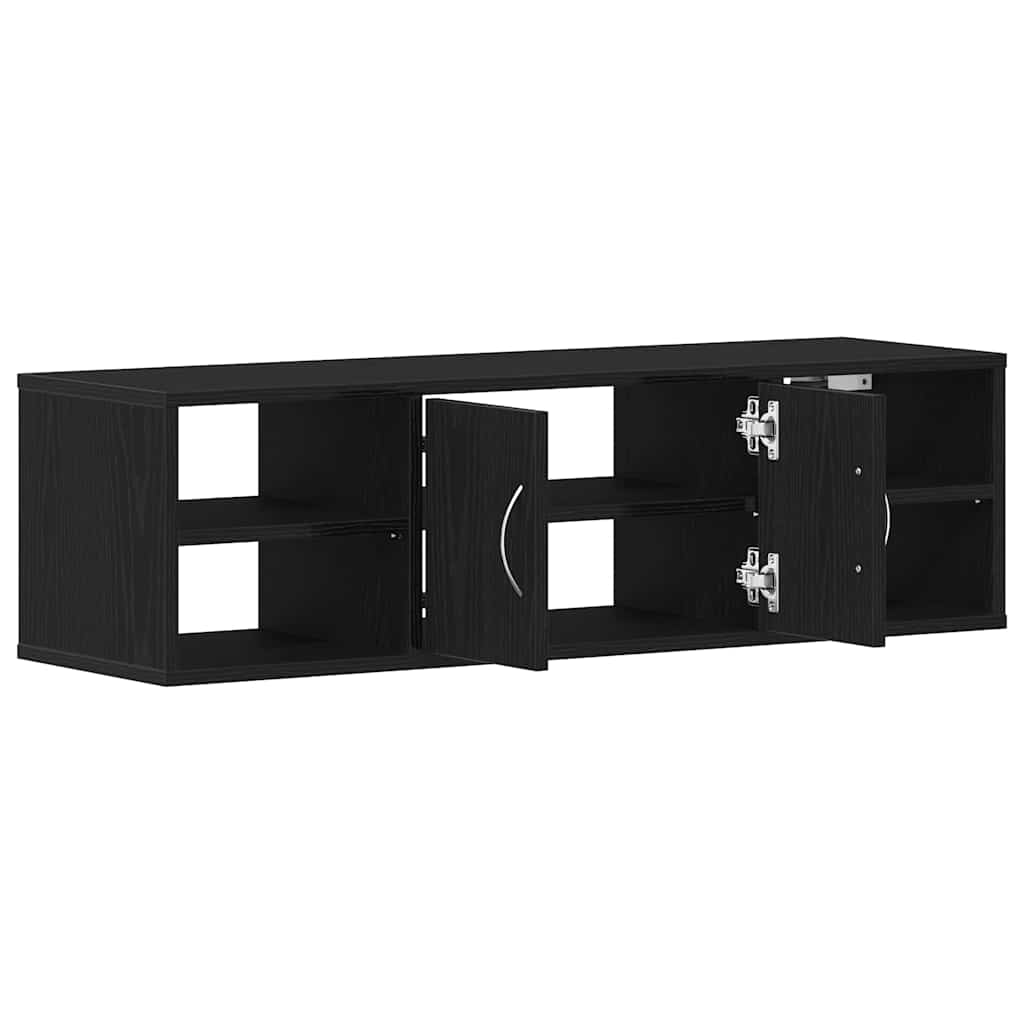 Wandregal Schwarz Eichen-Optik 102 x 30 x 29 cm Holzwerkstoff