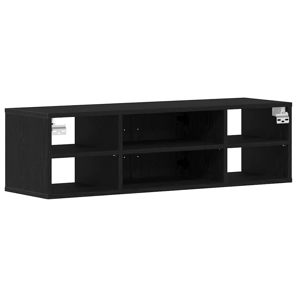 Wandregal Schwarz Eichen-Optik 102 x 30 x 29 cm Holzwerkstoff
