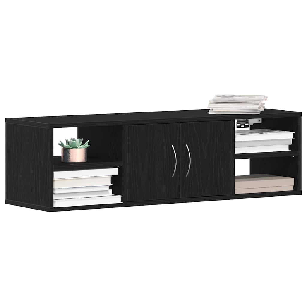 Wandregal Schwarz Eichen-Optik 102 x 30 x 29 cm Holzwerkstoff