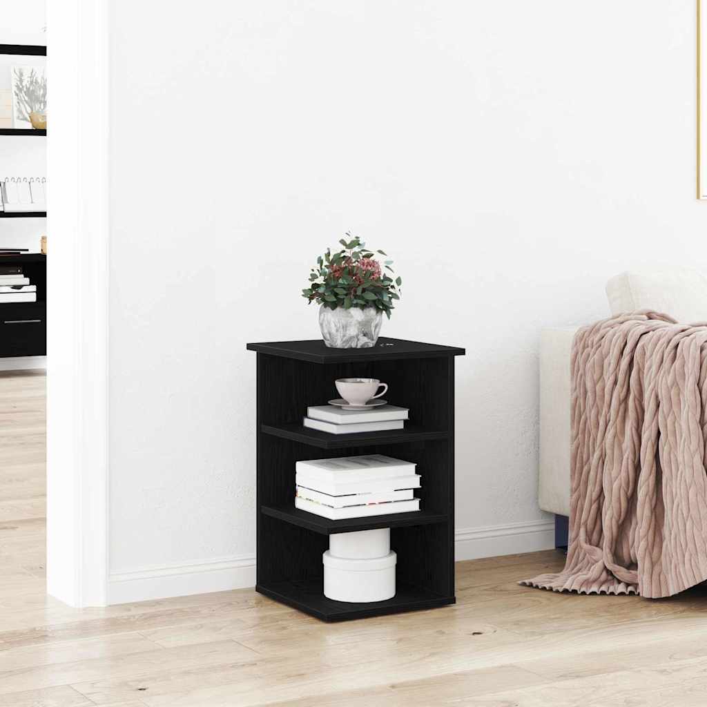 Seitenschrank Schwarz Eichen-Optik 35 x 35 x 55 cm