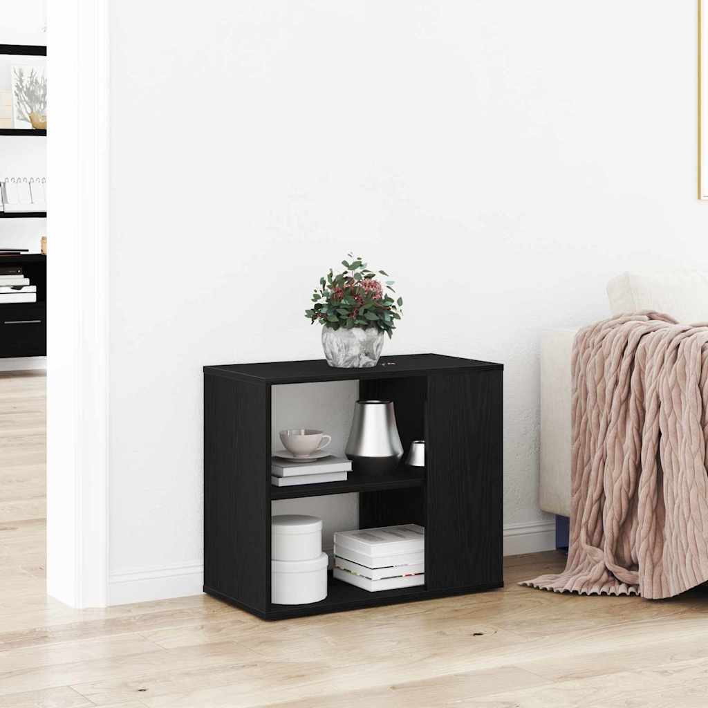 Sideboard Schwarz Eichen-Optik 60 x 30 x 50 cm Holzwerkstoff