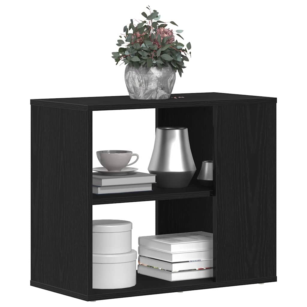 Sideboard Schwarz Eichen-Optik 60 x 30 x 50 cm Holzwerkstoff