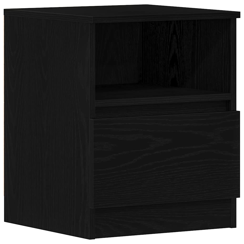 Nachttisch Schwarz Eichen-Optik 40 x 40 x 50 cm Holzwerkstoff