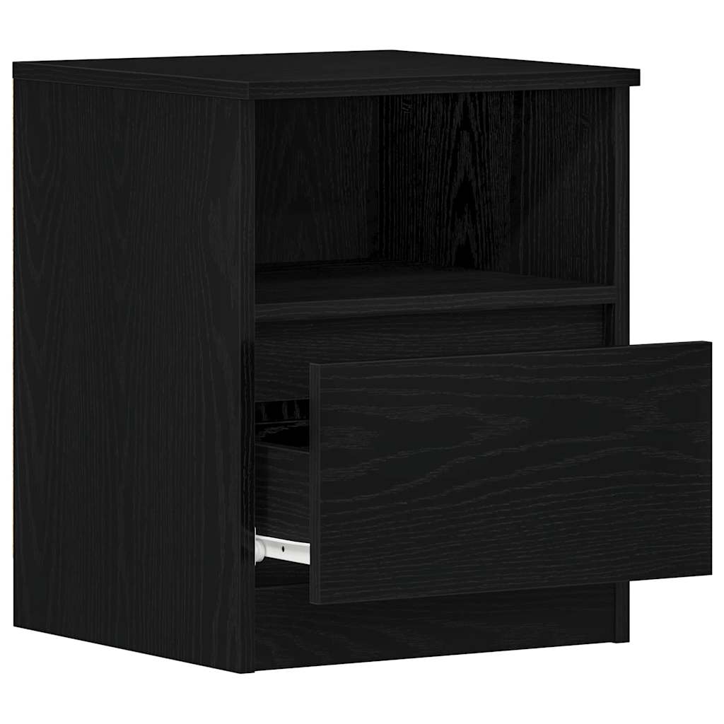 Nachttisch 2 pcs Schwarz Eichen-Optik 40 x 40 x 50 cm