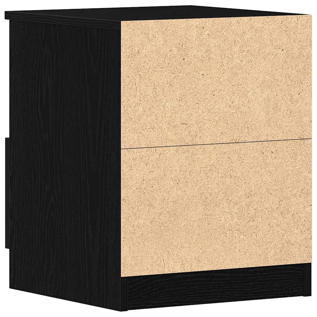 Nachttisch 2 pcs Schwarz Eichen-Optik 40 x 40 x 50 cm