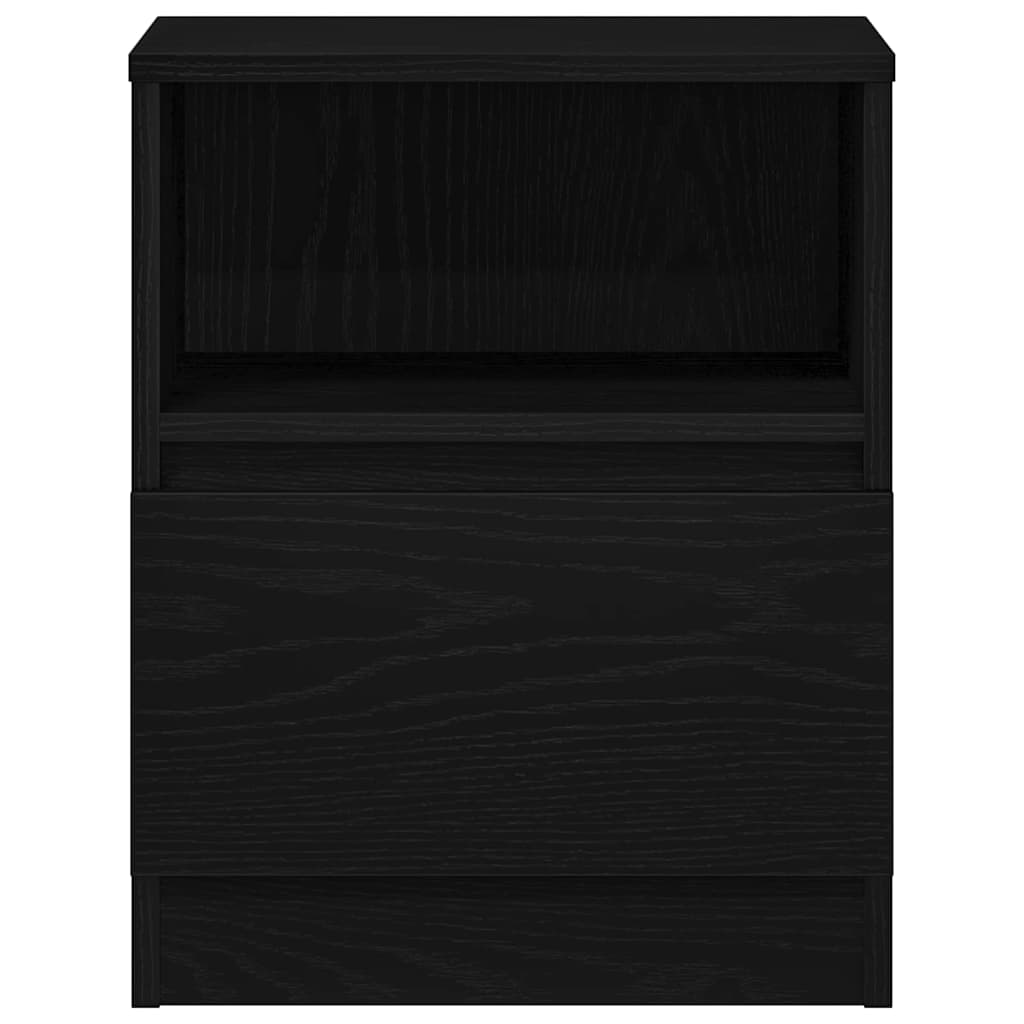 Nachttisch 2 pcs Schwarz Eichen-Optik 40 x 40 x 50 cm