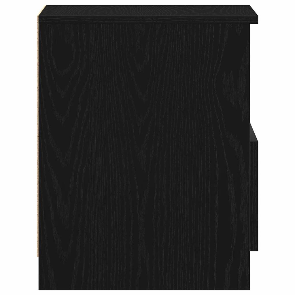 Nachttisch 2 pcs Schwarz Eichen-Optik 40 x 40 x 50 cm
