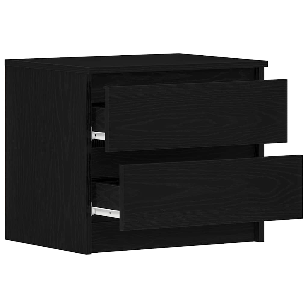 Nachttisch 2 pcs Schwarz Eichen-Optik 50 x 40 x 43,5 cm