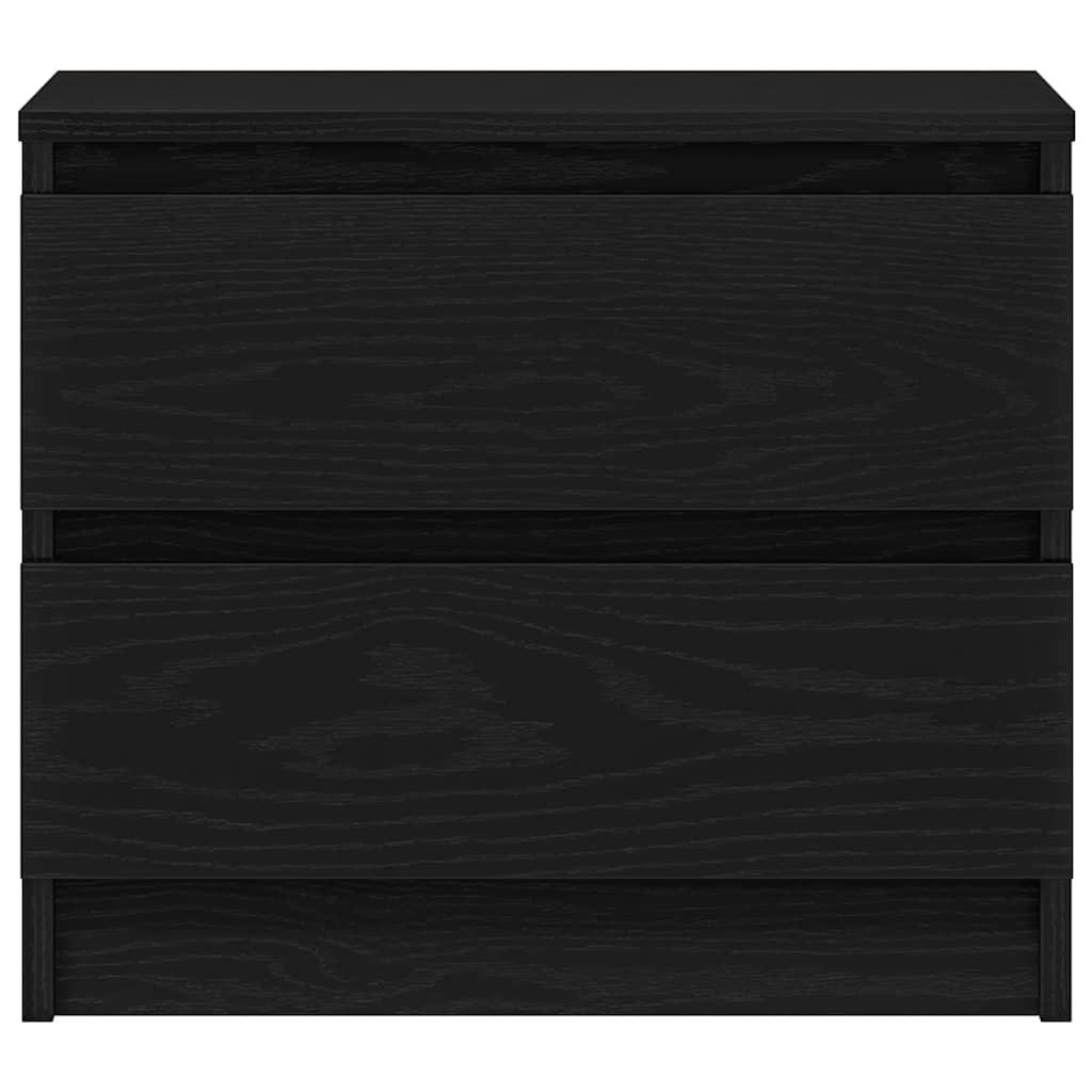 Nachttisch 2 pcs Schwarz Eichen-Optik 50 x 40 x 43,5 cm