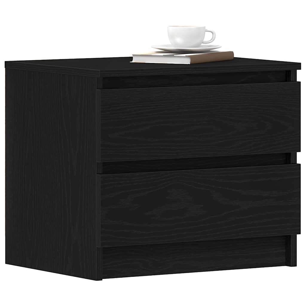 Nachttisch 2 pcs Schwarz Eichen-Optik 50 x 40 x 43,5 cm