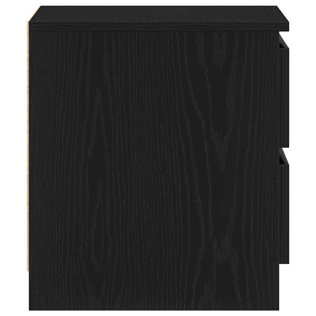 Nachttisch 2 pcs Schwarz Eichen-Optik 50 x 40 x 43,5 cm