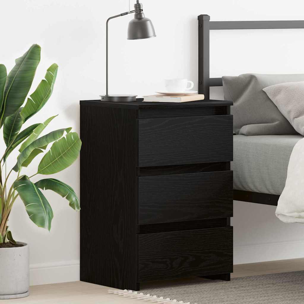 Nachttisch Schwarz Eichen-Optik 40 x 35 x 62,5 cm Holzwerkstoff