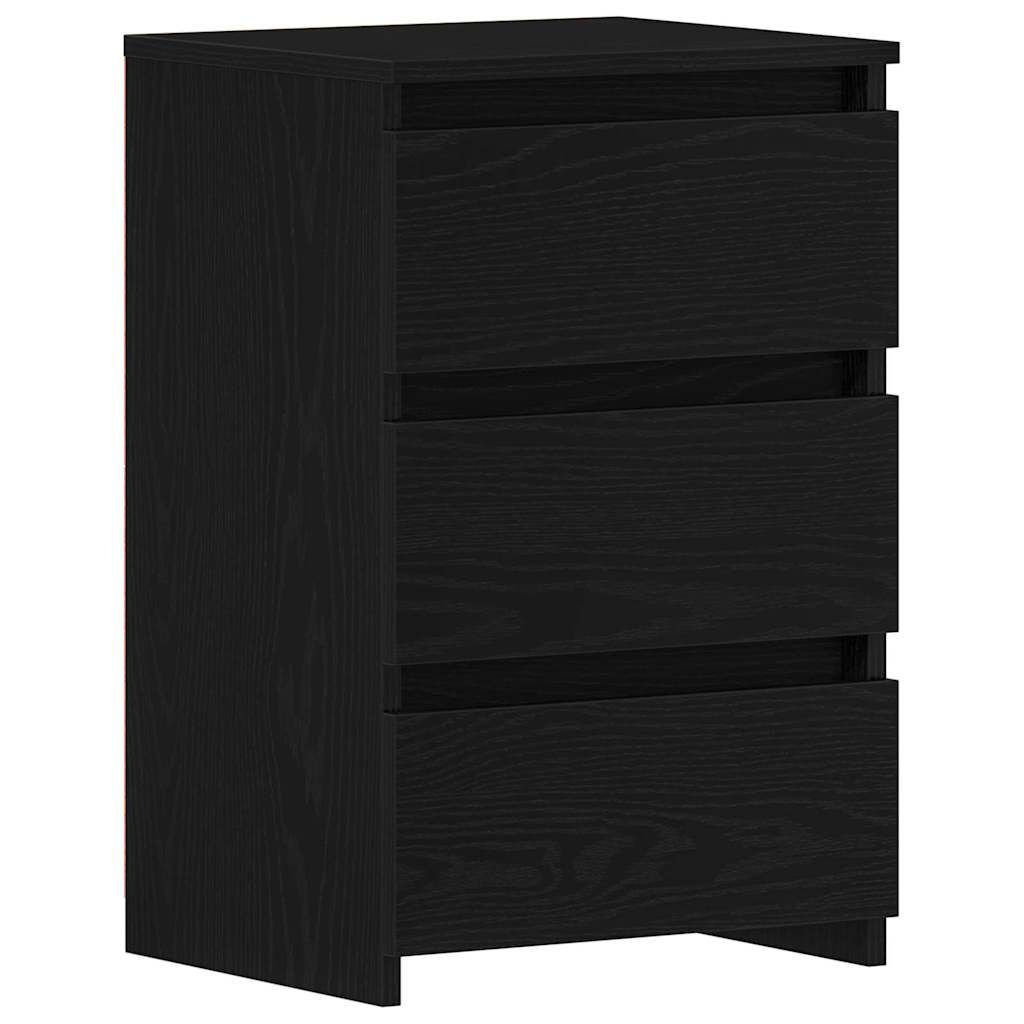 Nachttisch Schwarz Eichen-Optik 40 x 35 x 62,5 cm Holzwerkstoff