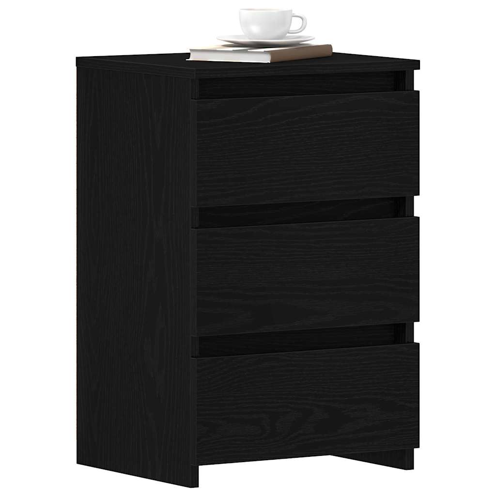 Nachttisch 2 pcs Schwarz Eichen-Optik 40 x 35 x 62,5 cm