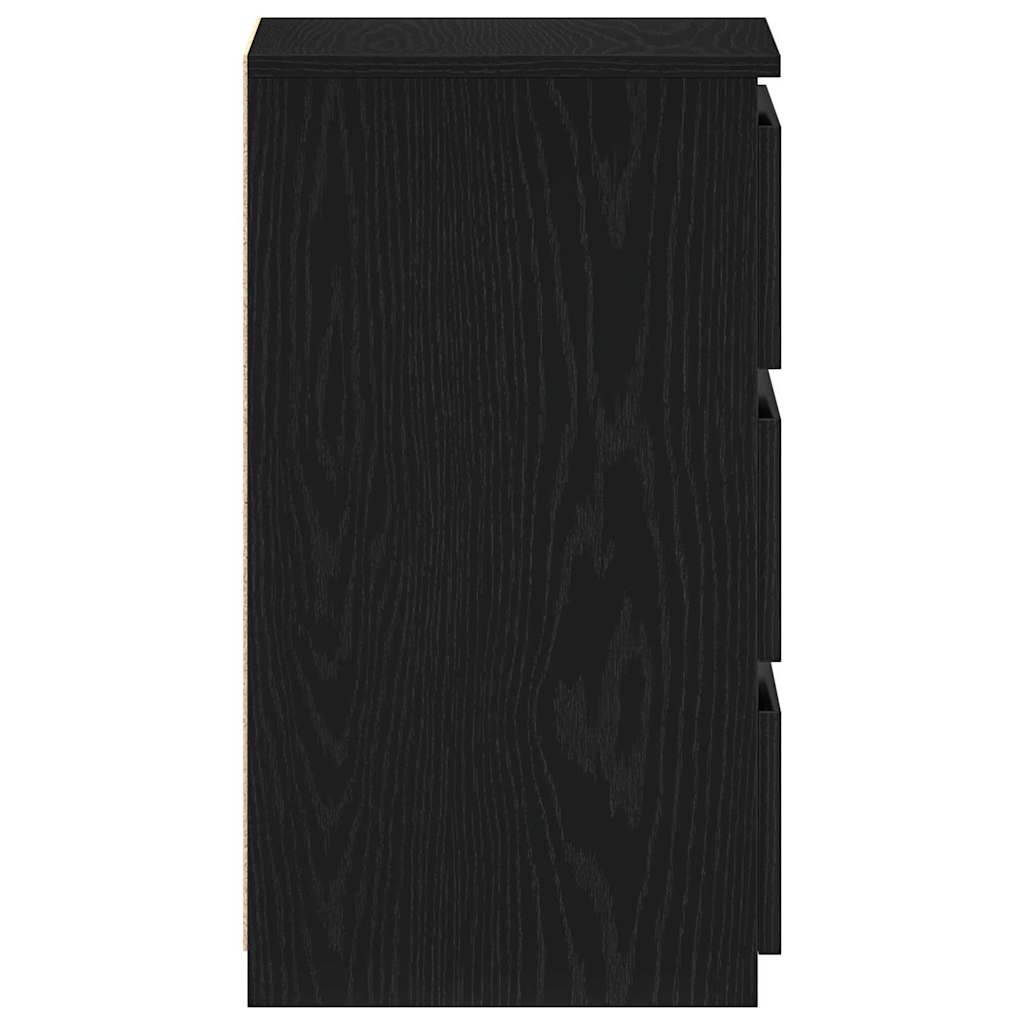 Nachttisch 2 pcs Schwarz Eichen-Optik 40 x 35 x 62,5 cm
