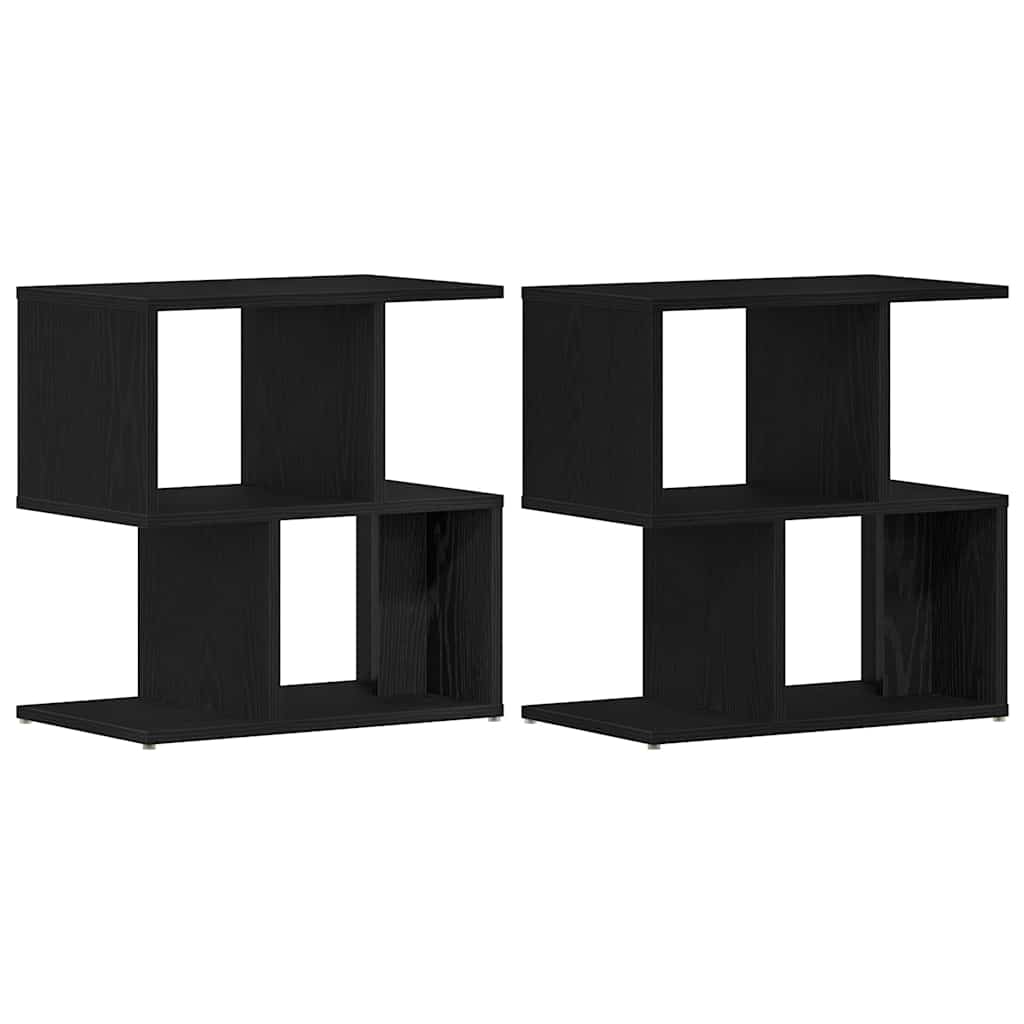 Nachttisch 2 pcs Schwarz Eichen-Optik 50 x 30 x 51,5 cm