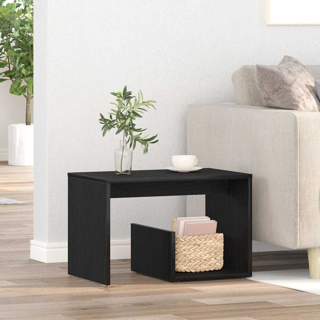 Beistelltisch Schwarz Eichen-Optik 59 x 36 x 38 cm