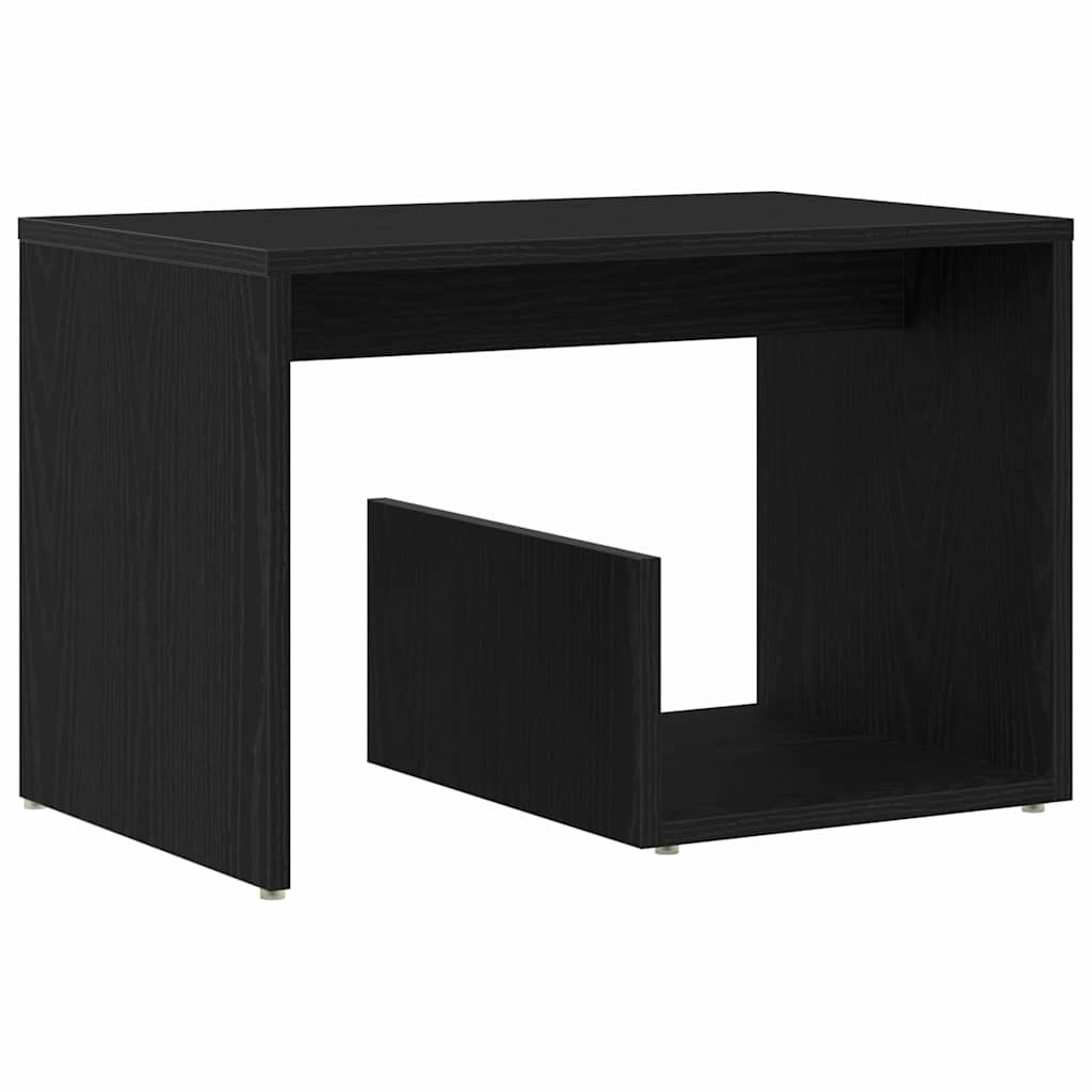Beistelltisch Schwarz Eichen-Optik 59 x 36 x 38 cm