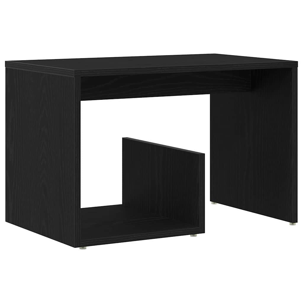 Beistelltisch Schwarz Eichen-Optik 59 x 36 x 38 cm