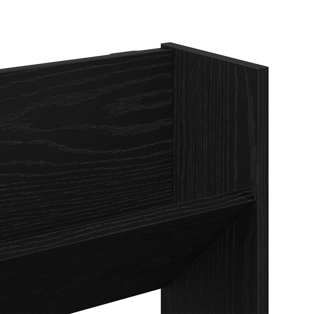 Schuhschrank Schwarz Eichen-Optik 80 x 18 x 90 cm Holzwerkstoff