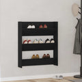 Schuhschrank Schwarz Eichen-Optik 80 x 18 x 90 cm Holzwerkstoff