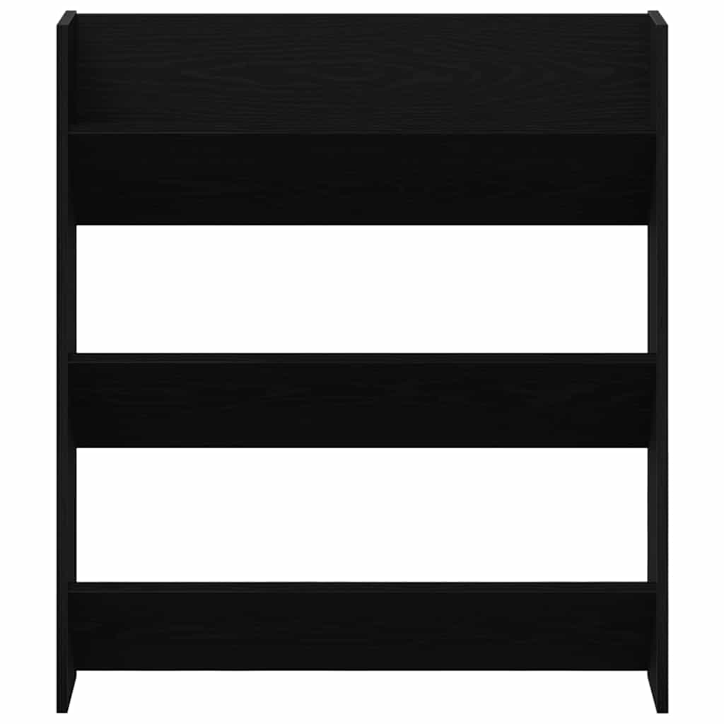 Schuhschrank Schwarz Eichen-Optik 80 x 18 x 90 cm Holzwerkstoff