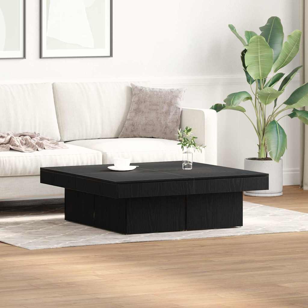 Couchtisch Schwarz Eichen-Optik 90 x 90 x 28 cm Holzwerkstoff