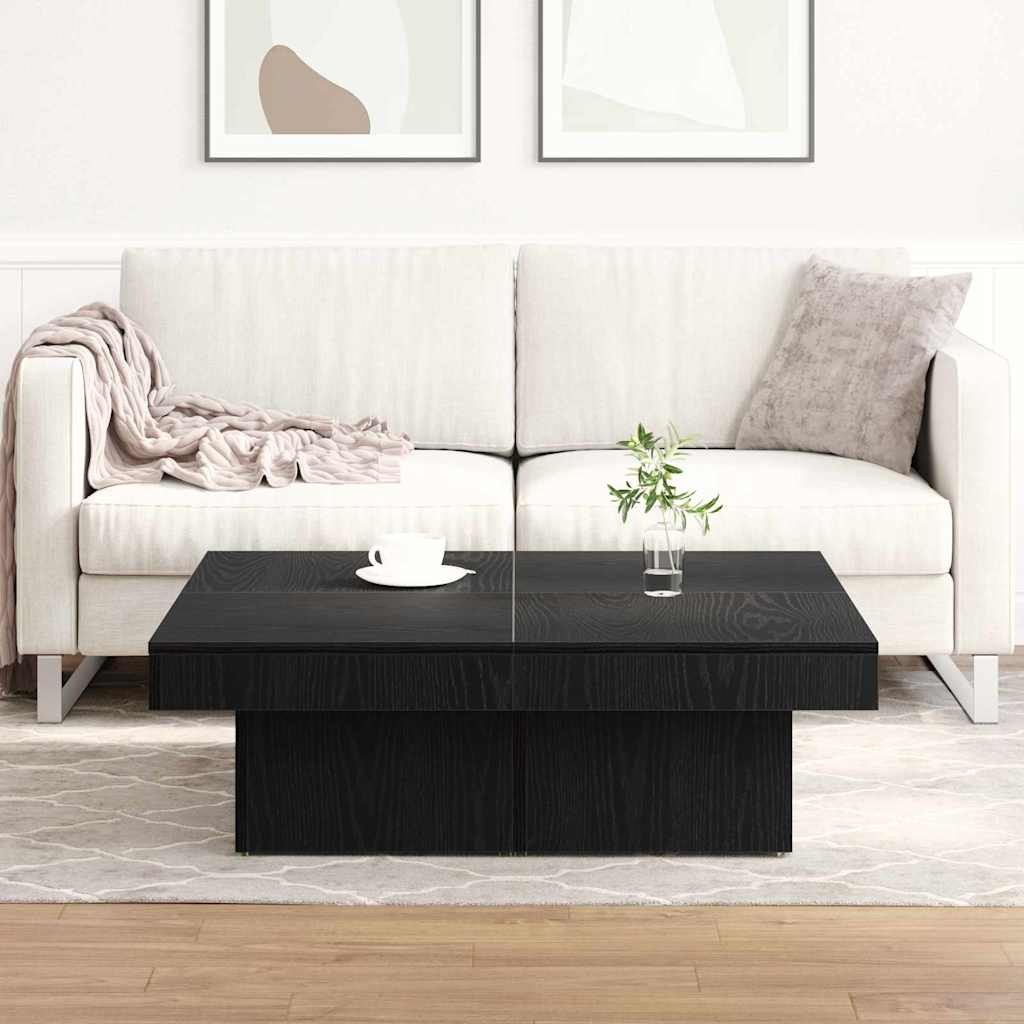 Couchtisch Schwarz Eichen-Optik 90 x 90 x 28 cm Holzwerkstoff