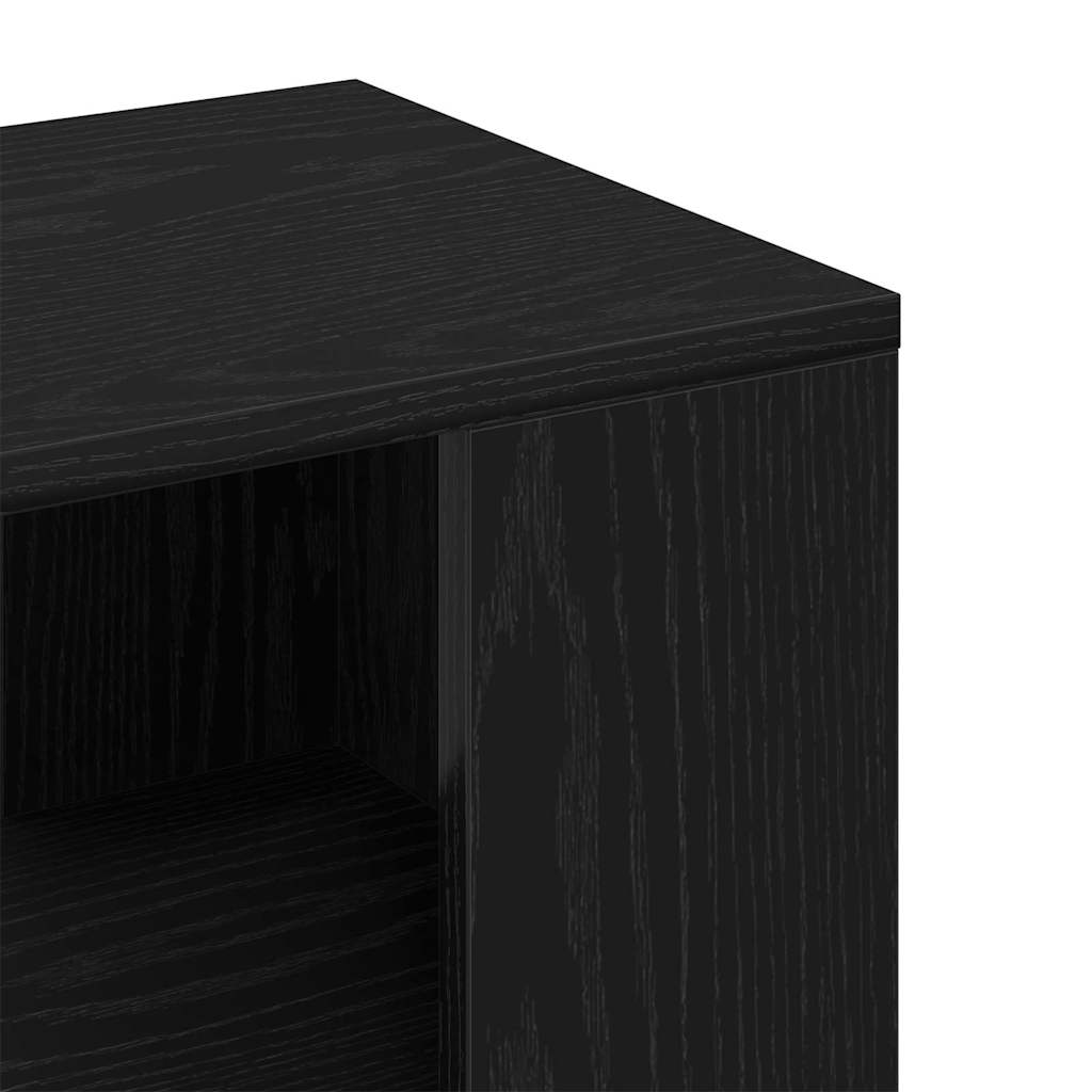 Beistelltisch Schwarz Eichen-Optik 36 x 30 x 56 cm
