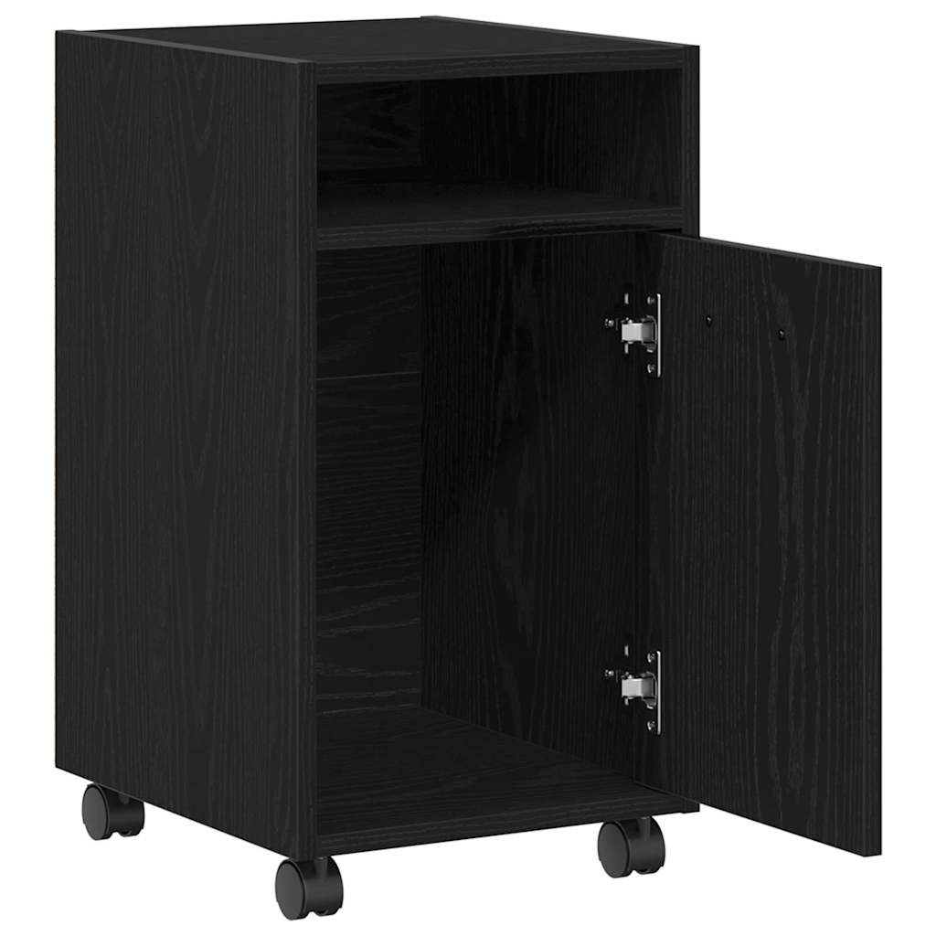 Wagen-Seitenkombination Schwarz Eichen-Optik 33 x 38 x 60 cm