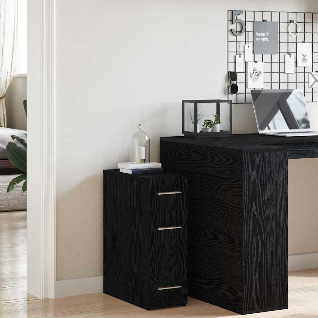 Apothekerschrank Schwarz Eichen-Optik 20 x 45,5 x 60 cm