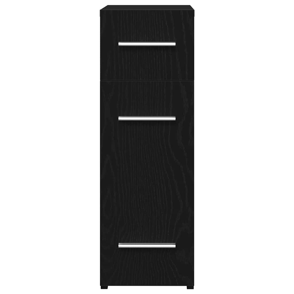 Apothekerschrank Schwarz Eichen-Optik 20 x 45,5 x 60 cm