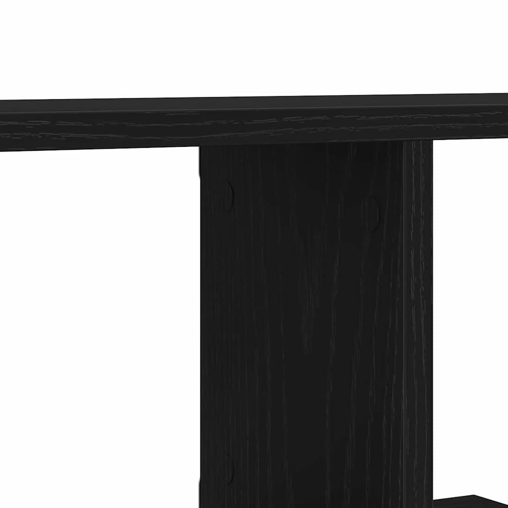 Wandmontiertes TV Regal Schwarz Eichen-Optik 125 x 18 x 23 cm