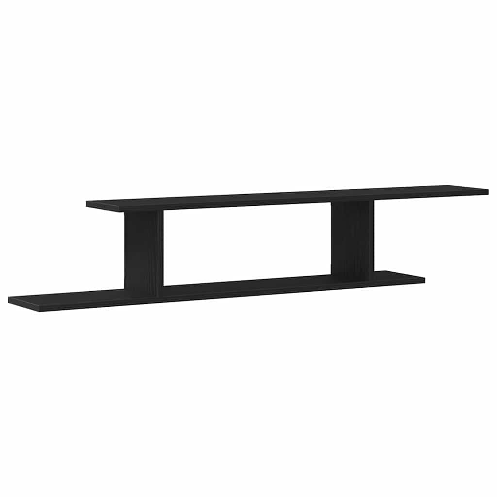 Wandmontiertes TV Regal Schwarz Eichen-Optik 125 x 18 x 23 cm