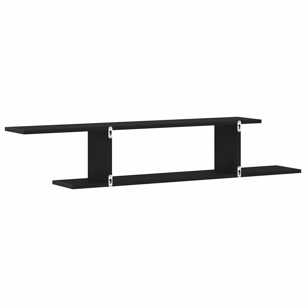 Wandmontiertes TV Regal Schwarz Eichen-Optik 125 x 18 x 23 cm