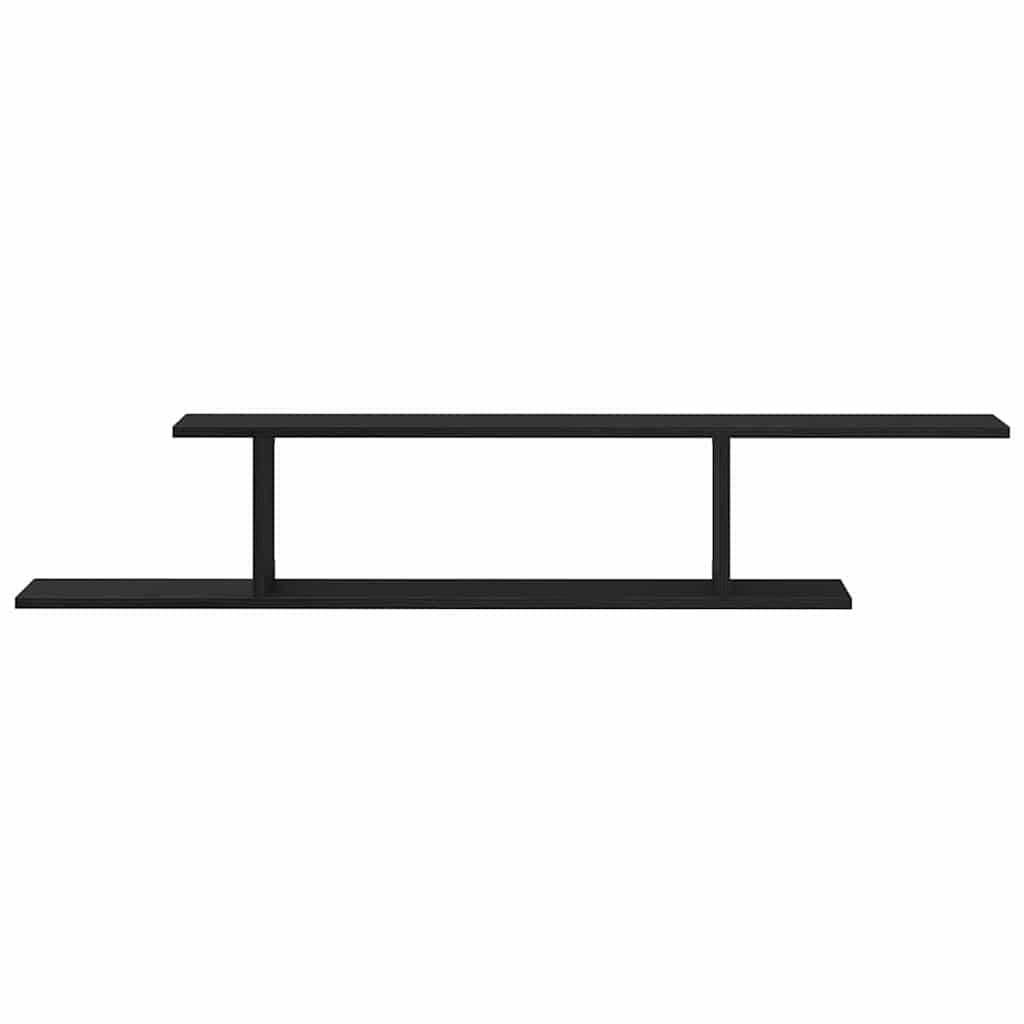 Wandmontiertes TV Regal Schwarz Eichen-Optik 125 x 18 x 23 cm