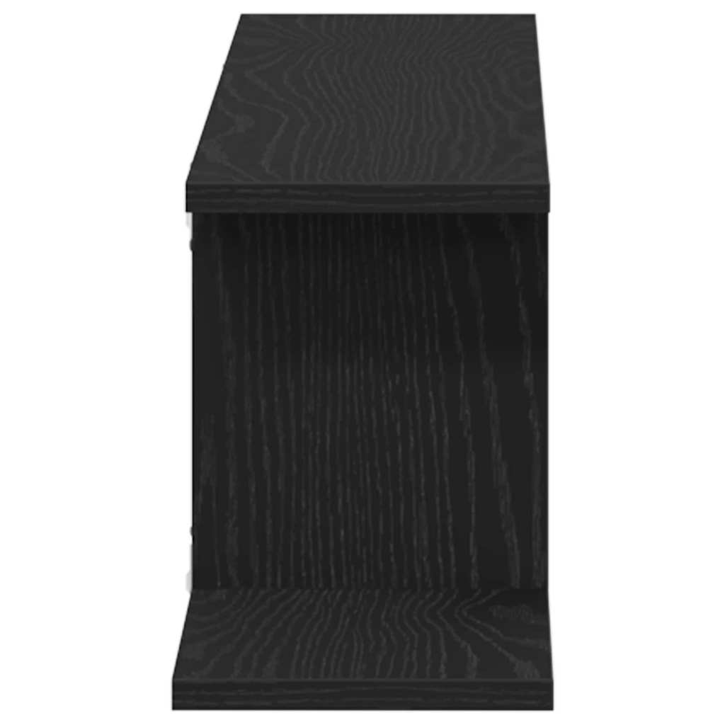 Wandmontiertes TV Regal Schwarz Eichen-Optik 125 x 18 x 23 cm