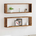 Wandregale 2 pcs Altholz 80 x 15 x 26 cm Holzwerkstoff