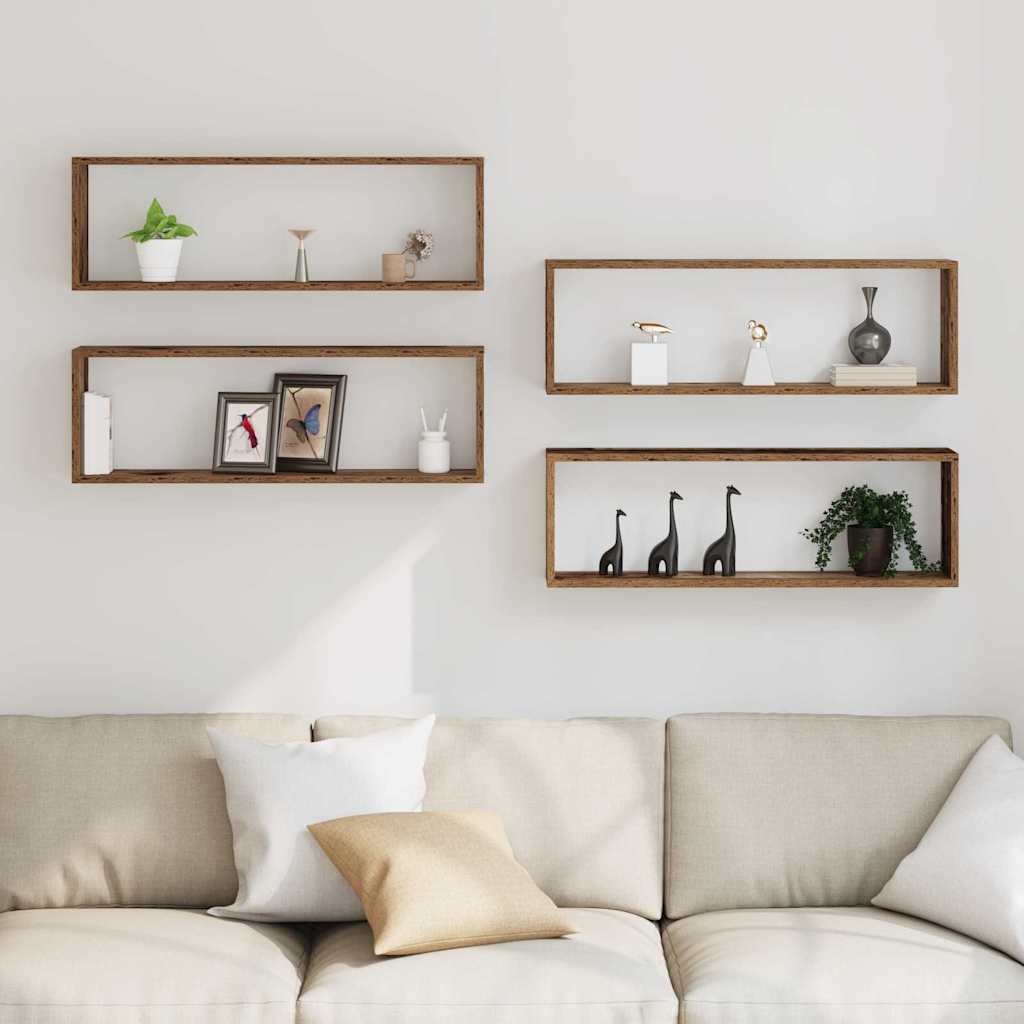Wandregale 4 pcs Altholz 80 x 15 x 26 cm Holzwerkstoff
