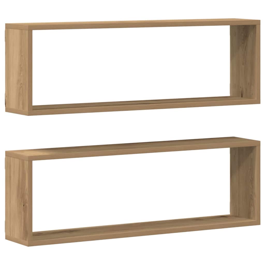 Wandregale mit Regal 2 pcs Kunsthandwerk Eiche 80 x 15 x 26 cm