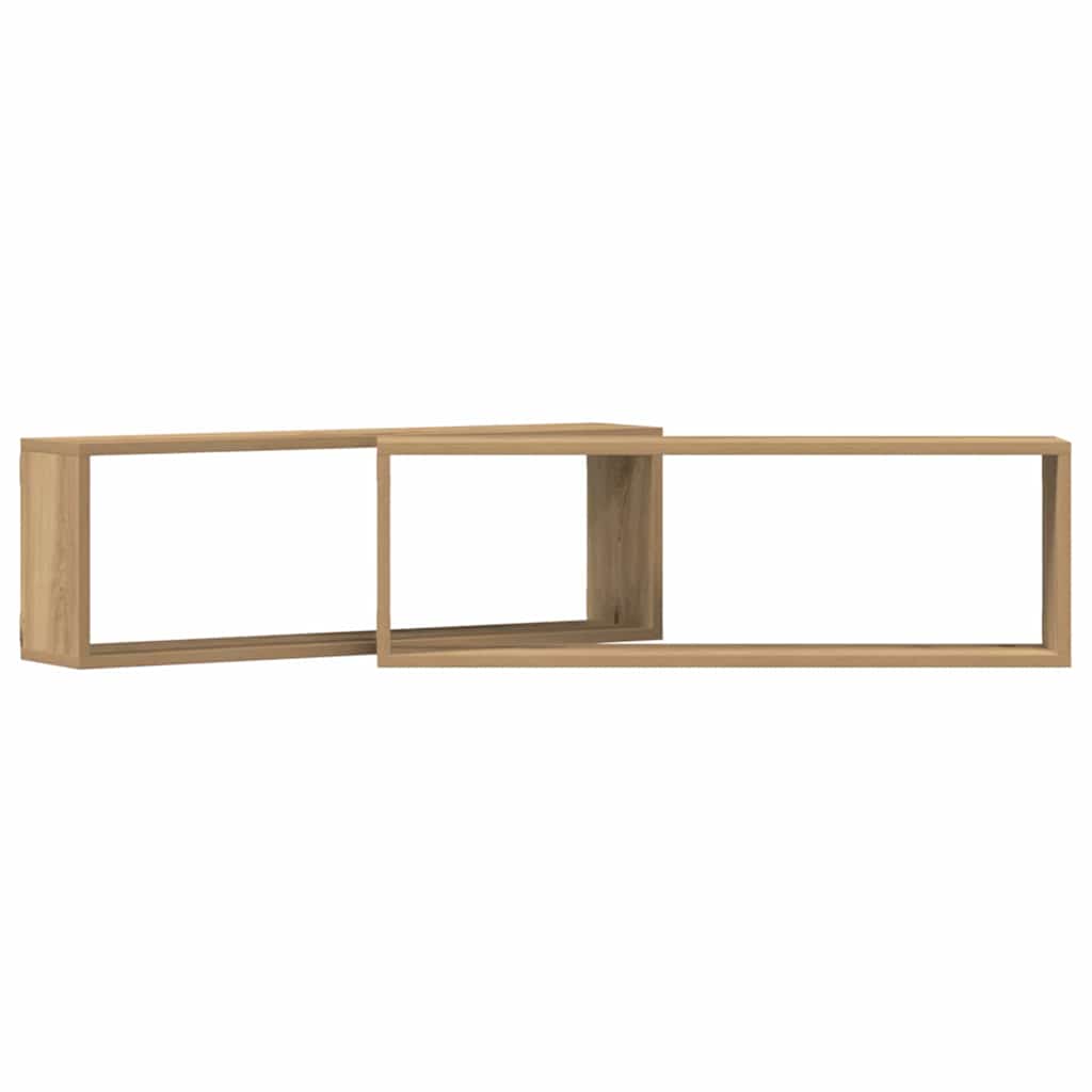 Wandregale mit Regal 2 pcs Kunsthandwerk Eiche 80 x 15 x 26 cm