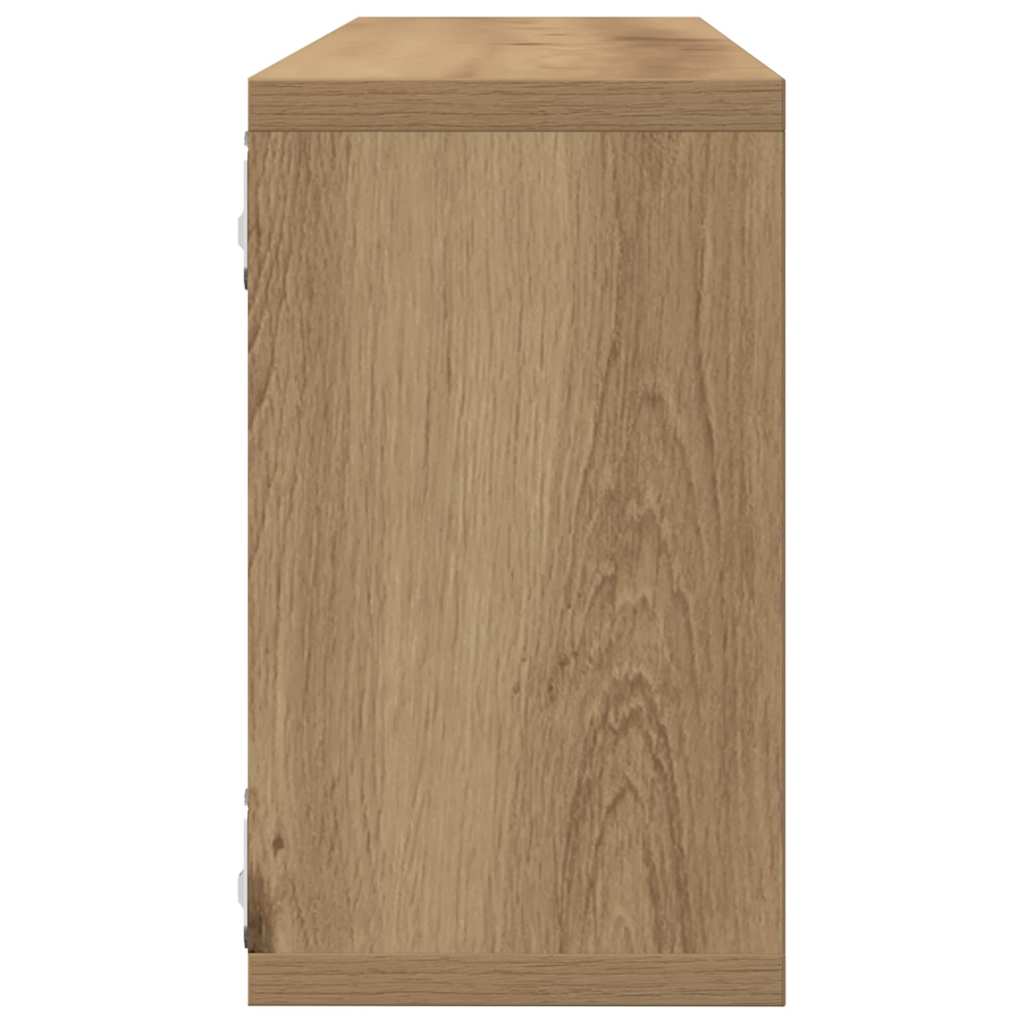 Wandregale mit Regal 4 pcs Kunsthandwerk Eiche 80 x 15 x 26 cm