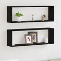 Wandregale mit Regal 2 pcs Schwarz Eichen-Optik 80 x 15 x 26 cm