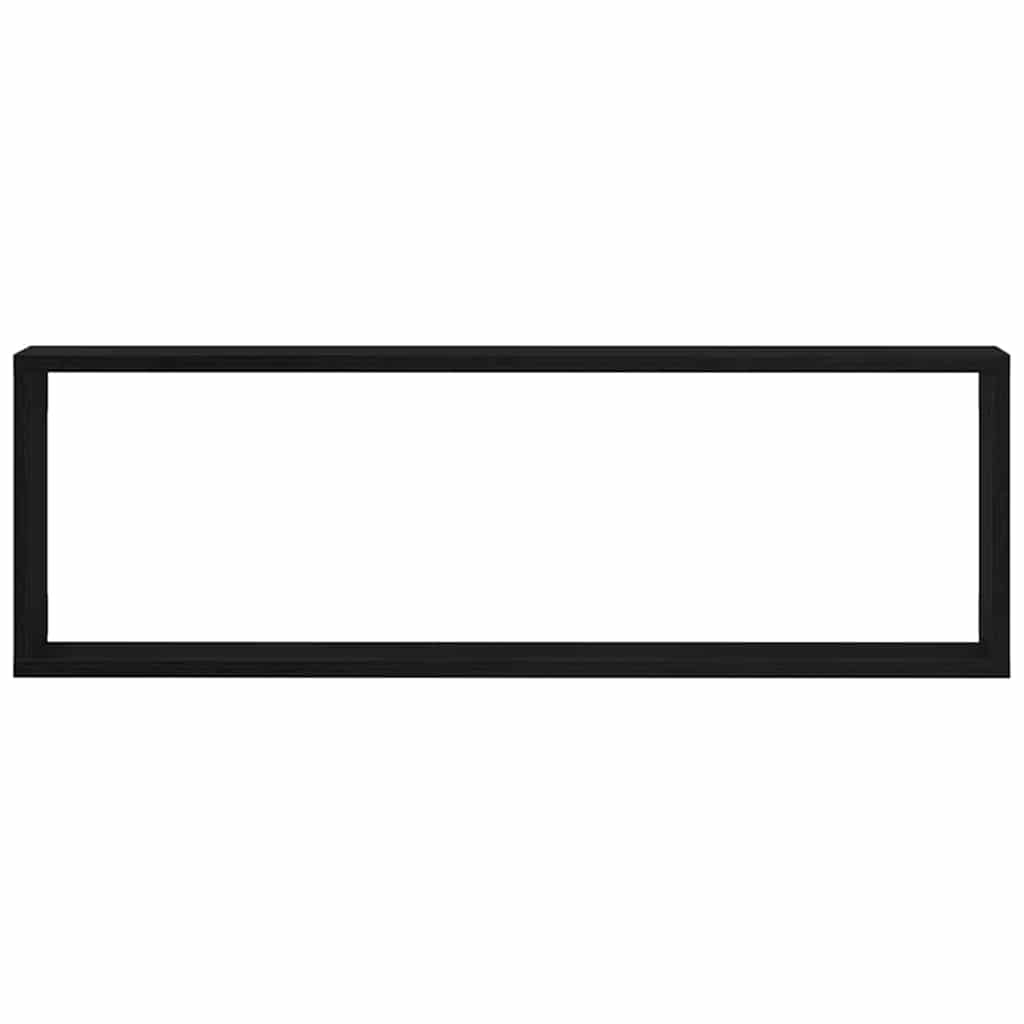Wandregale mit Regal 4 pcs Schwarz Eichen-Optik 80 x 15 x 26 cm