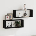 Wandregale mit Regal 2 pcs Schwarz Eichen-Optik 60 x 15 x 23 cm