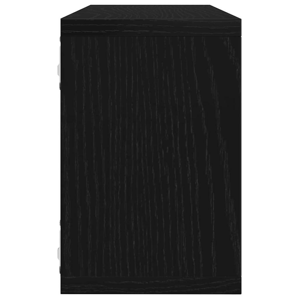 Wandregale mit Regal 6 pcs Schwarz Eichen-Optik 60 x 15 x 23 cm