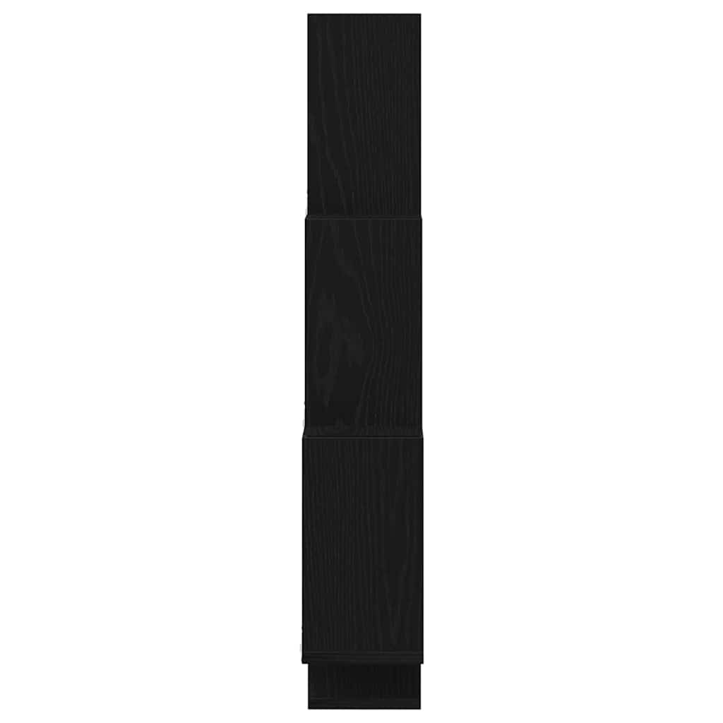 Wandregal Schwarz Eichen-Optik 78 x 15 x 93 cm Holzwerkstoff