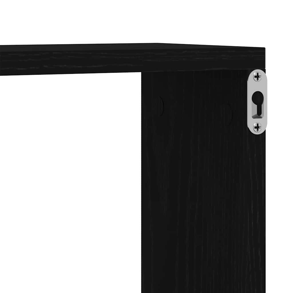 Wandregal Schwarz Eichen-Optik 90 x 15 x 119,5 cm Holzwerkstoff